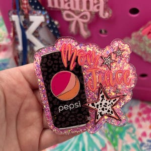 Mom juice Bogg bag charm, glitter bag charm, Mama bag charm