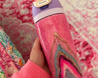 Pink geode glitter Owala