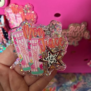Mom juice Bogg bag charm, glitter bag charm, Mama bag charm