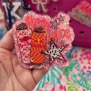 Mom juice Bogg bag charm, glitter bag charm, Mama bag charm