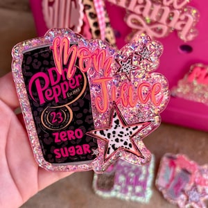 Mom juice Bogg bag charm, glitter bag charm, Mama bag charm