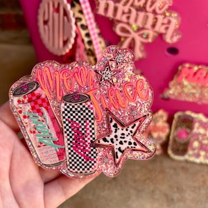 Mom juice Bogg bag charm, glitter bag charm, Mama bag charm
