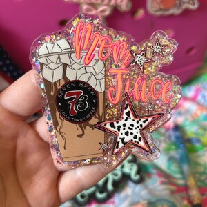 Iced coffee mom juice Bogg bag charm, glitter bag charm, Mama bag charm