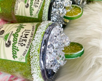 Ice topper tumbler, Tequila lime tumbler, Lime ice tumbler, tequila lime ice tumbler, 3D ice lid tumbler , salty bitch tumbler, margarita