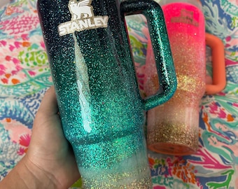 Beach glitter Stanley tumbler