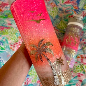 Sunset beach glitter Owala tumbler