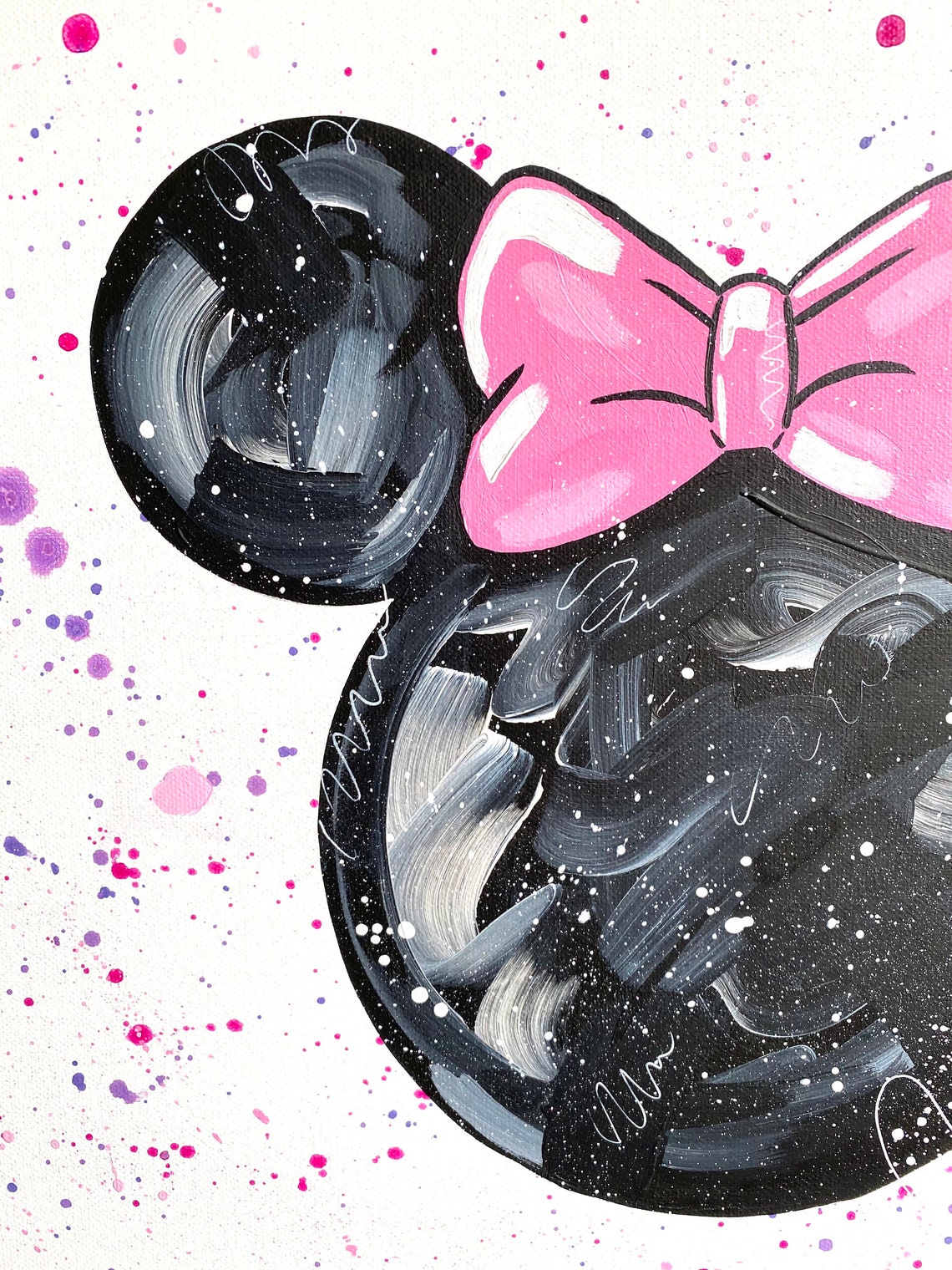 Abstract Original Disney Minnie Mouse painting acrylic on Etsy