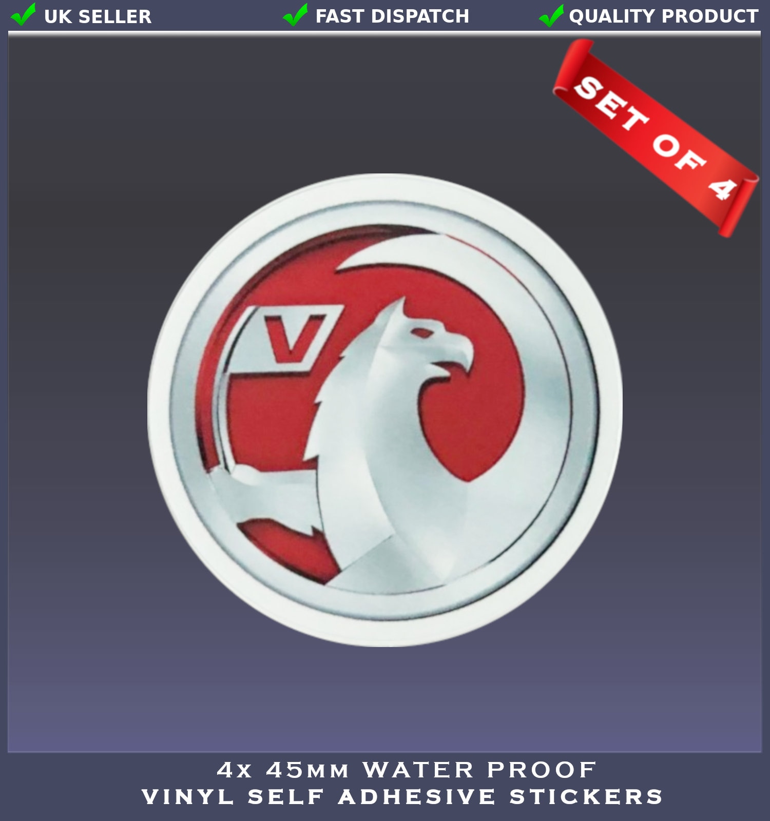 4x Vauxhall Sticker Vauxhall Badge Logo Decals Vinyl 45mm Car Etsy