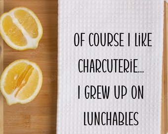 Lunchable, Charcuterie, 90s kid Tea Towel