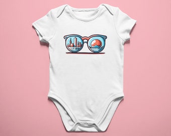 Chicago Icons Sunglasses Baby Onesie