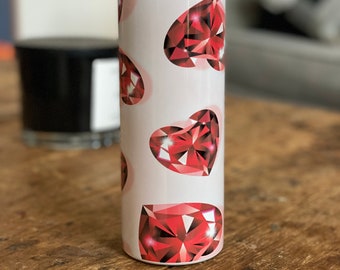 Valentines Heart Gem Tumbler