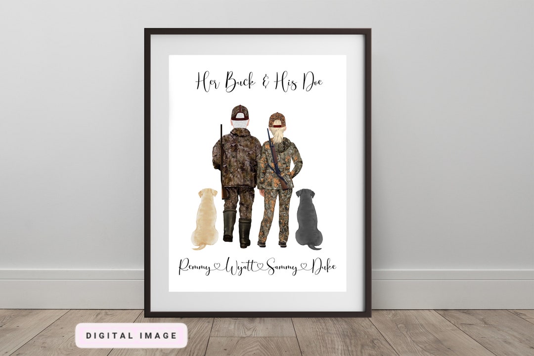 Cadeau de Noël pour chasseur, portrait de chasse, illustration