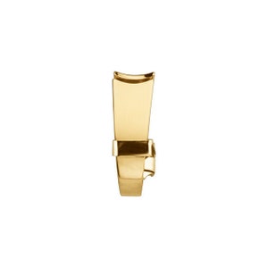 May include: A gold-colored metal watch band spring bar tool.