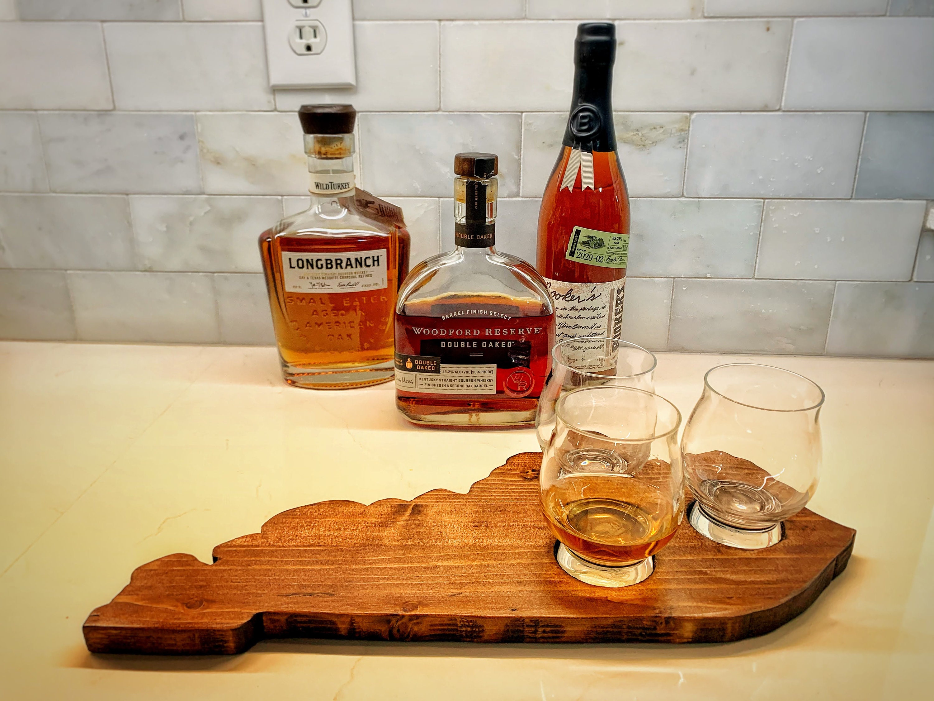 Bourbon Tasting Flight with Official bourbon trail glasses Etsy