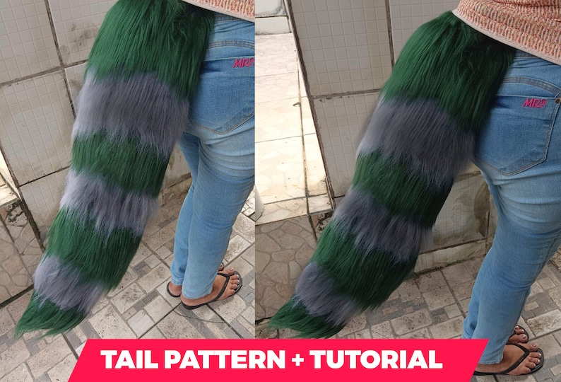 Fursuit Tail Pattern - Big Fluffy Tail - Canine/raccoon/fox/wolf [PDF ...