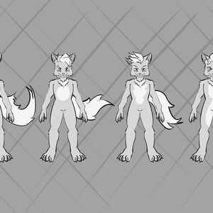 Fox Base - Furry Reference Sheet Base - 4 Variations! - Furry OC - Etsy