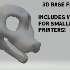 Canine / Dog / Fox 3D Fursuit Base File - STL File - For 3d printing - 3d Print - Furry Head Base