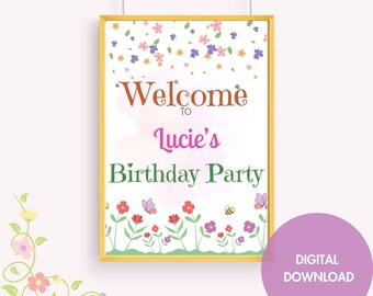 Spring Floral Birthday Welcome Sign, Floral Birthday Party, Floral Birthday Decorations, Colorful Floral Birthday Sign, Birthday - Printable