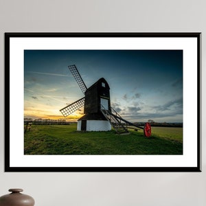 Pitstone Windmill Print - Ivinghoe - Ashridge Estate - Leighton Buzzard - Buckinghamshire - UK - Sunset - Photograph - Poster - Wall Art
