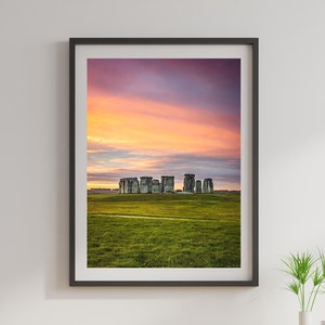 Stonehenge Print, Summer Solstice, Wiltshire Art, Druids Poster, Salisbury Plain, England - United Kingdom - Poster - Wall Art - Home Decor