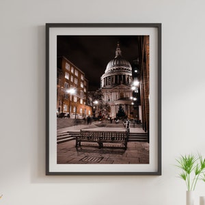 St. Pauls Cathedral - Night time - London - UK - Wall Art - Print - Portrait