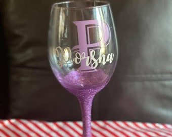 Custom Bling Glitter Coral Wine Glass Stemless Wine Glass Cups Champagne Tumbler Rose Gold Crystal Custom Gift Wedding Bridal Accessories