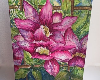Blank Floral Notecard with envelope from my original watercolour artwork
