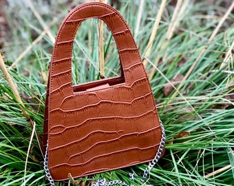 brown croc bolsauette bolsa