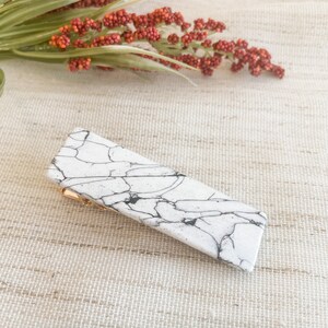 Black and White Marble - Barrette - Polymer Clay - Hair Clip - Hair Accessories - Gifts for Her - Hair Accessories for Women - Girl Gift
