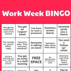 Play Virtual BINGO During Your Work Week! 30 Unique Cards. Increase Team Engagement and Have Some Fun!