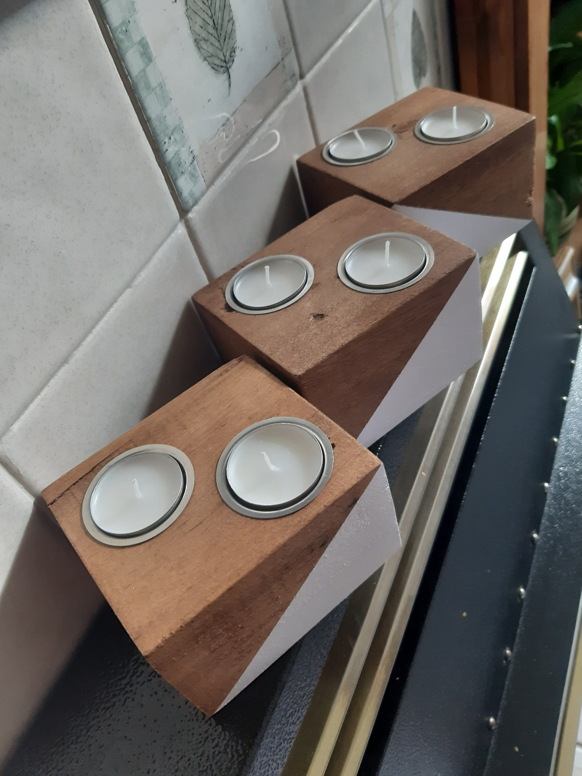 Handmade pallet wood candle holders Etsy