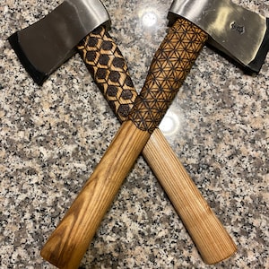 Wood Burned Swiss Army Hatchet