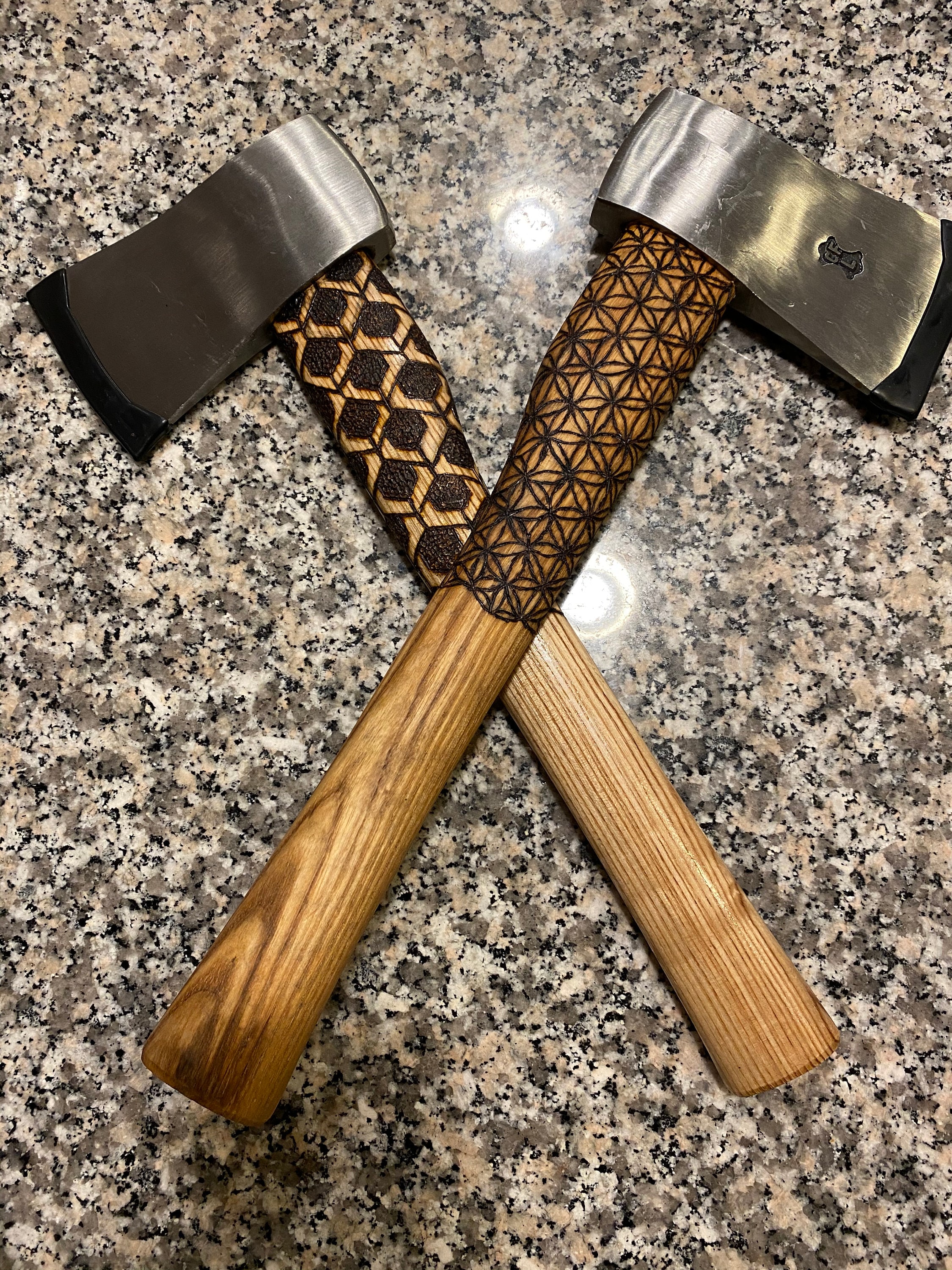Wood burned axe handle deals