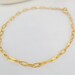 14K GOLD PLATED OVER 925 SILVER PAPER CLIP ANKLET 9" / TOBILLERA