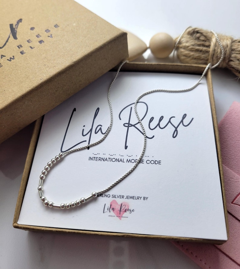 STERLING SILVER Morse Code Necklace • Custom Secret Message Jewelry ...