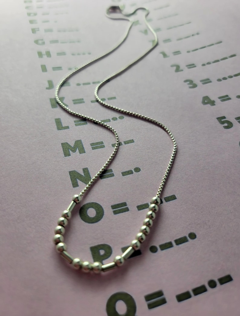 STERLING SILVER Morse Code Necklace • Custom Secret Message Jewelry ...
