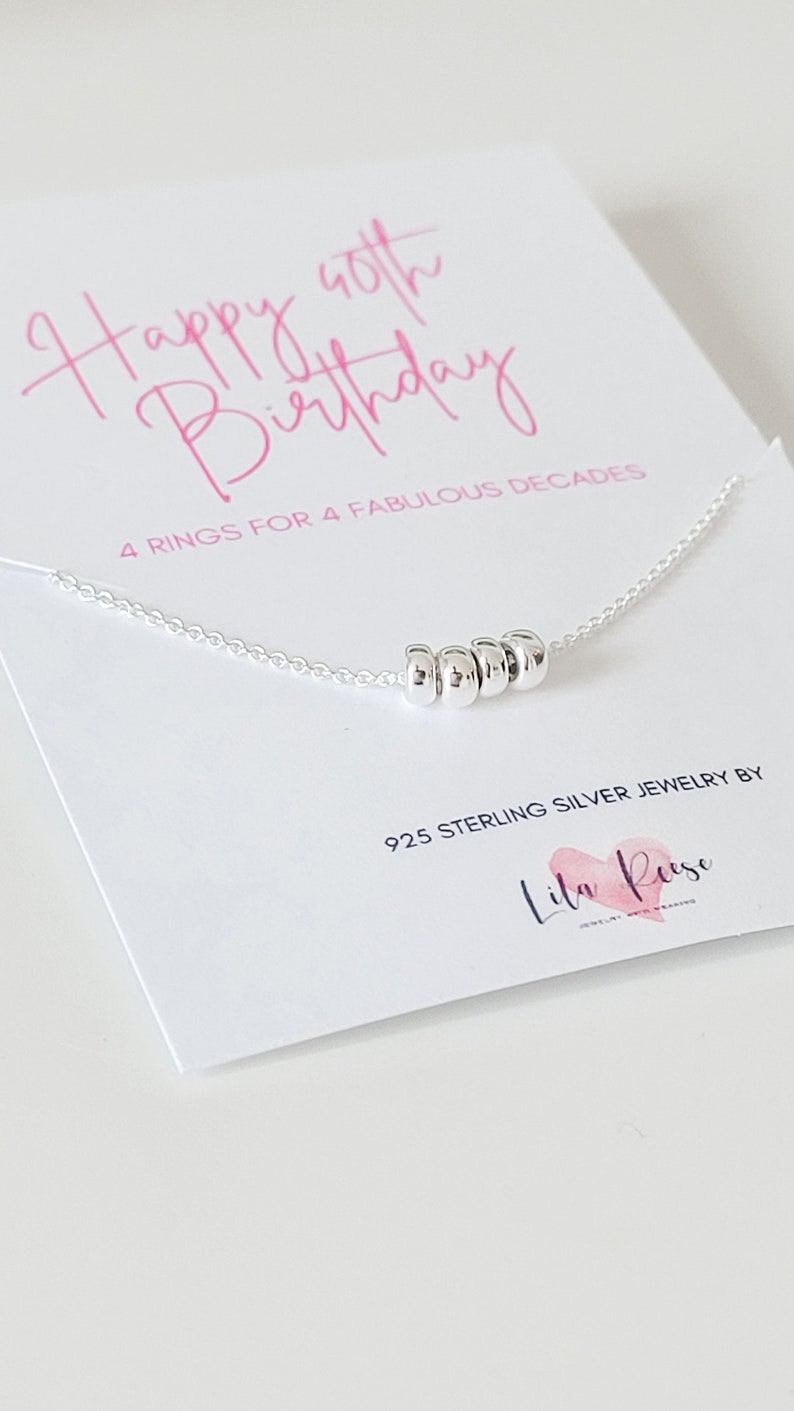 40th Birthday Necklace, Dainty Necklace, Forty gift, 40 Birthday Gift, 14k Gold Filled /Sterling Silver, Milestone birthday, Gift for her image 1