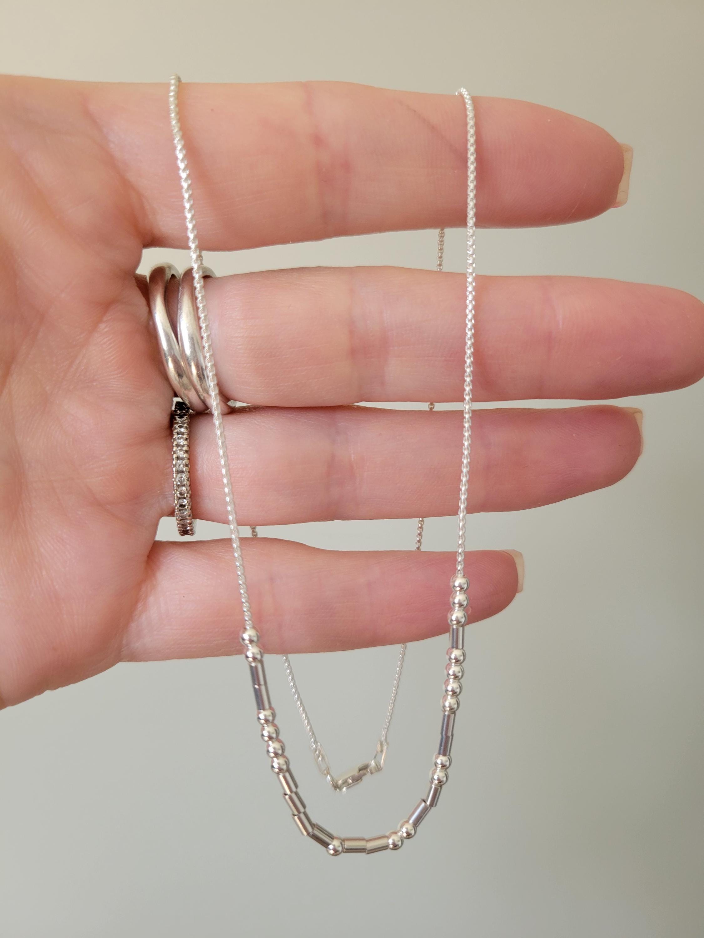 STERLING SILVER Morse Code Necklace • Custom Secret Message Jewelry ...