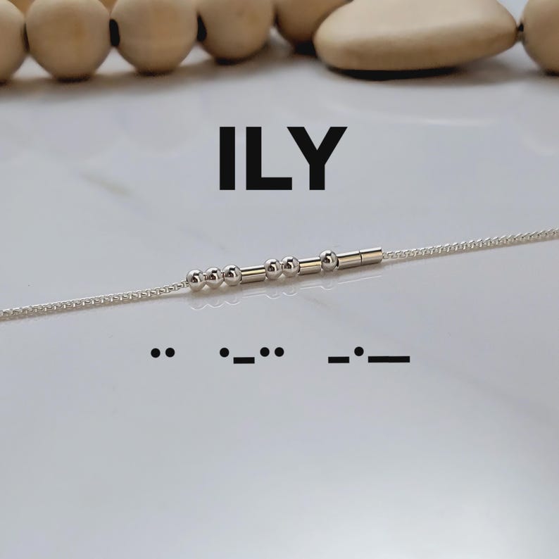 STERLING SILVER Morse Code Necklace • Custom Secret Message Jewelry ...