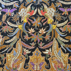 Tropical Bird of Paradise Hand Drawn Indonesian Batik Tulis Fabric Javanese Sarong Peranakan Oriental Tapestry Balinese Pencak Silat Unisex