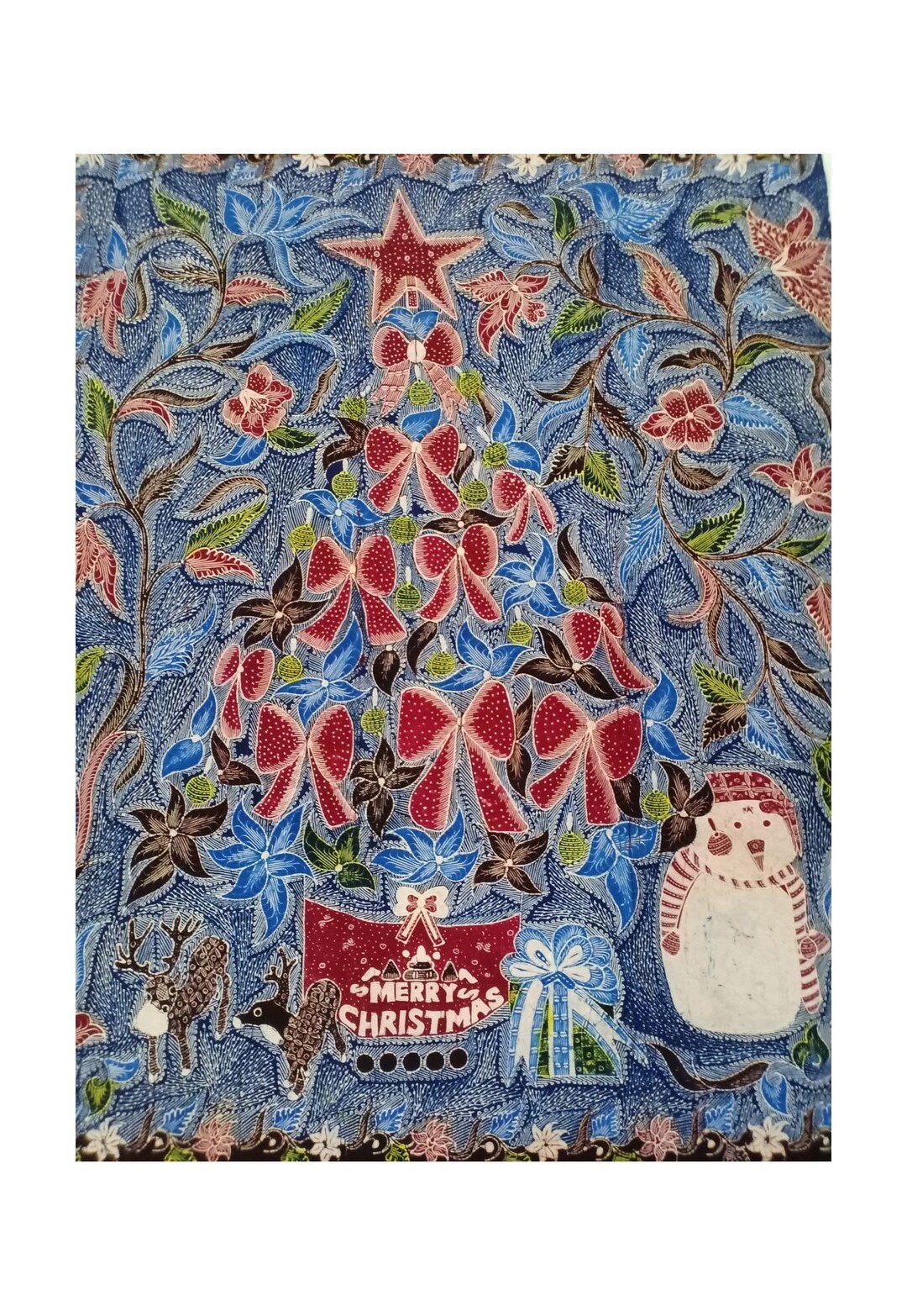 Christmas Hand Drawn Java Batik Tulis Fabric Gentongan Indonesian ...