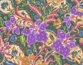 1950’s Tjoa Siang Gwan Tiga Negri Negeri Vintage Indonesian Batik Tulis Hand Drawn Peranakan Fabric Java Antique Oriental Tapestry Balinese