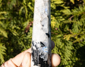 Beautiful Small Rainbow Moonstone Crystal Tower, Rainbow Moonstone Crystal Point, Crystal Point, Home Decor, Rainbow Moonstone Stone