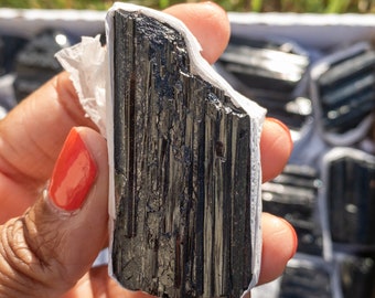 Raw Black Tourmaline Crystal chunk (1), Black Tourmaline, Tourmaline, Protection Stone, Altar Crystals, Meditation Stones