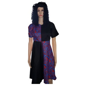 Cross Patterned Midi dress/ African Print dress/ Ankara dress