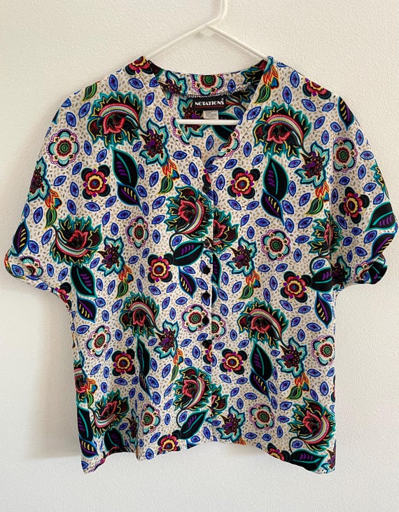 Notations Short Sleeve Colorful Button Size 12 - image 7