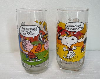 2 Camp Snoopy Glasses McDonalds