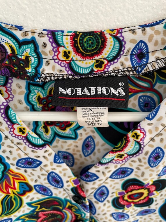 Notations Short Sleeve Colorful Button Size 12 - image 3