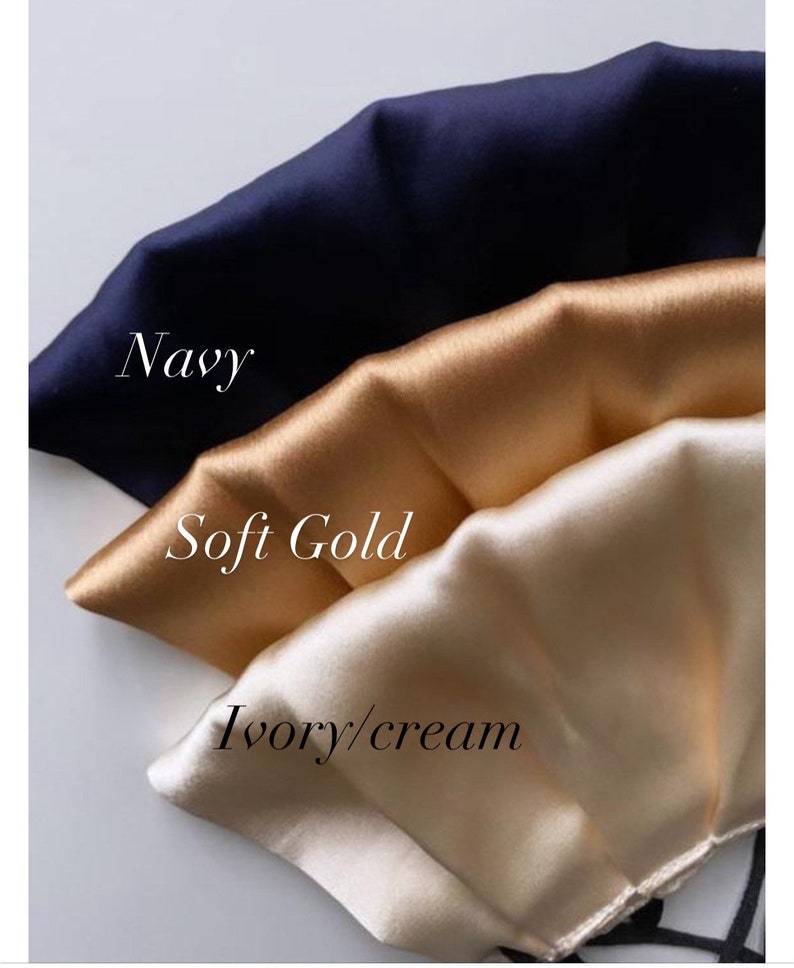 Hochzeitsmaske 100% Maulbeerseide Gesichtsmaske Ultra Soft Kostenloser Versand Verstellbare Faltenmaske Doppellagig Soft Gold