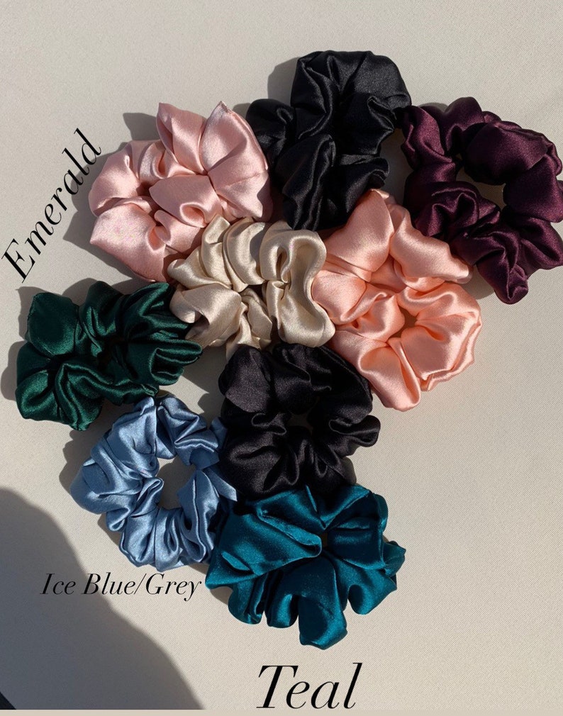 100% Mulberry Silk Hair Scrunchie,Silk Hair Tie, Silk Gift image 2